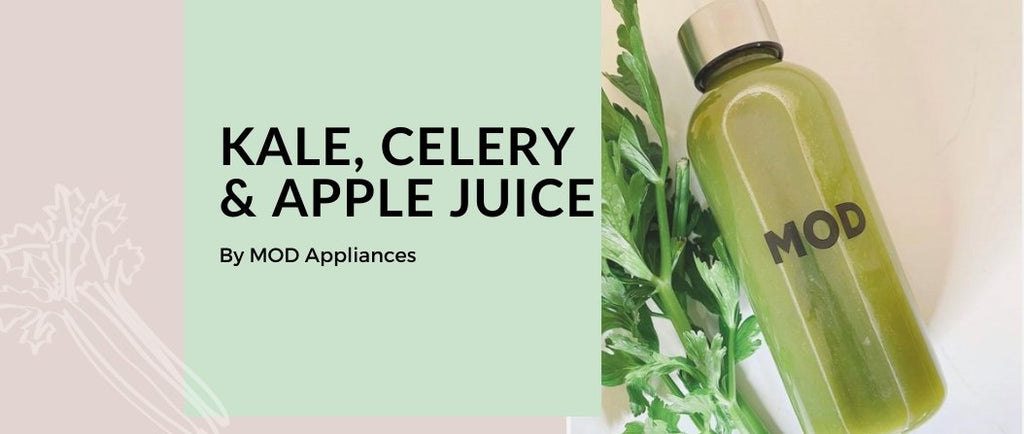 Healthy & Fresh Kale, Celery & Apple Green Juice Recipe