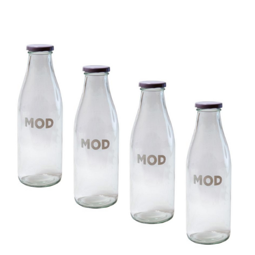 Vintage Glass Bottles (Set of 4)